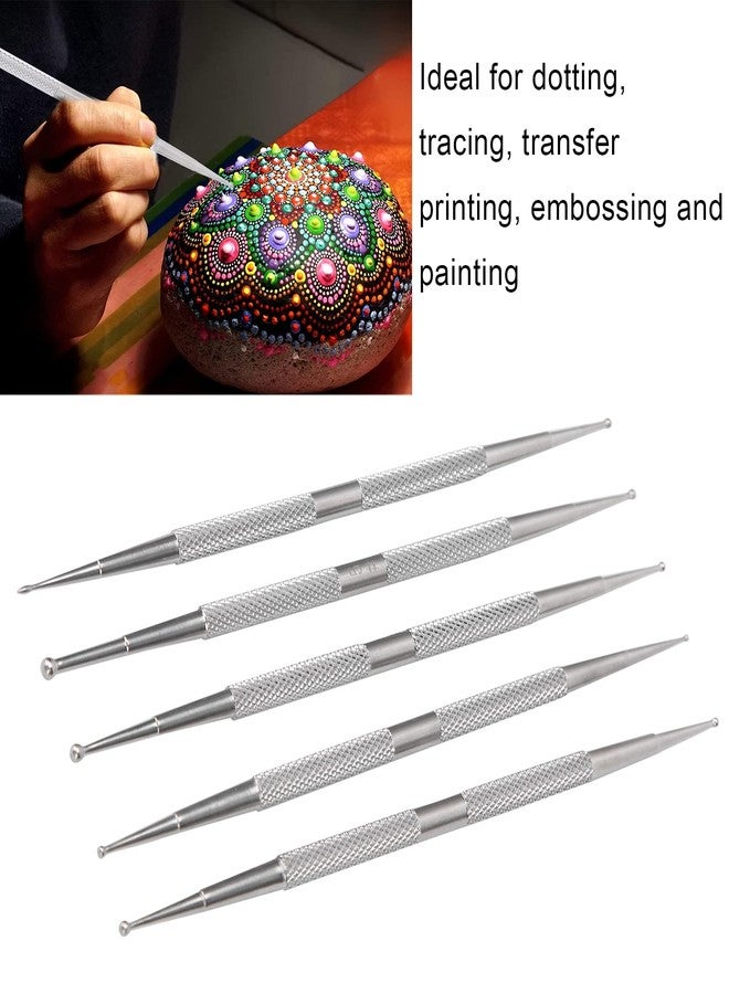 Kodrily Polish Dotting Tool, 5Pcs Nail Dotting Tools for Nail Art, Stainless Steel Double Ended Nail Embossing Tool Set for Precision Designs, DIY Decoration, Double Headed - Image 5
